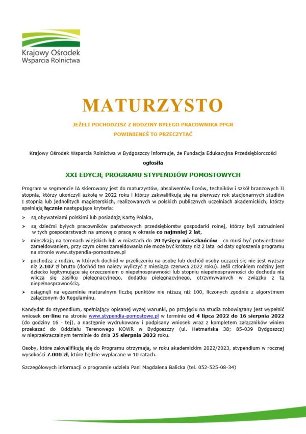 ulotka informacyjna - stypendia 2022-2023_1