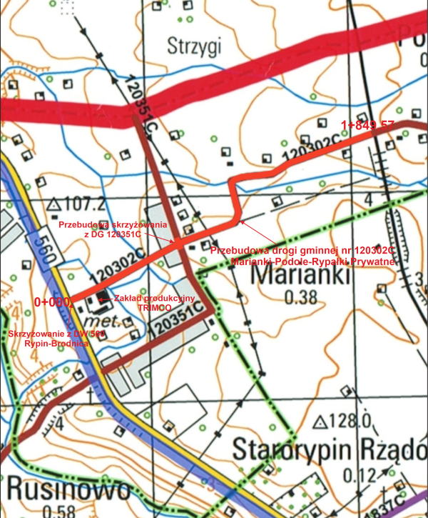 2_Mapa poglądowa_Przebudowa drogi gminnej nr 120302C...