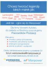 Oferta pracy tymczasowej firmy Manpower
